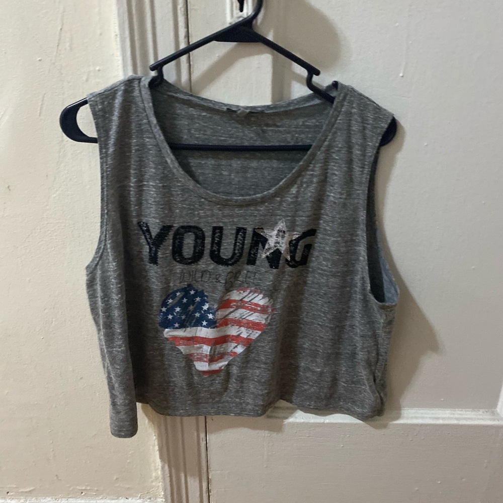 Charcoal Sleeveless Crop Top